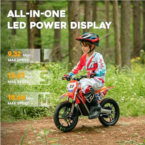AIII Electric Dirt Bike for Kids 3-7, 12-Inch Off-Road Tires, Red X89100
