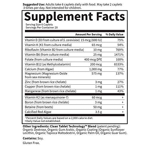 Garden of Life Living Calcium Advanced Formula with D3, K2 and Magnesium, 120 Caplets K76364