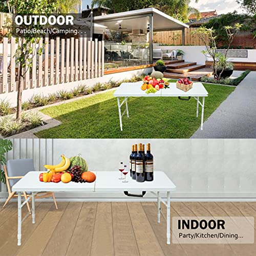 Portable Plastic Folding Table 4ft Heavy Duty Indoor Outdoor Y145657