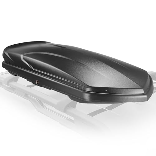 Auto Dynasty Hard Shell Roof Top Car Storage Cargo Carrier, Glossy Black L344