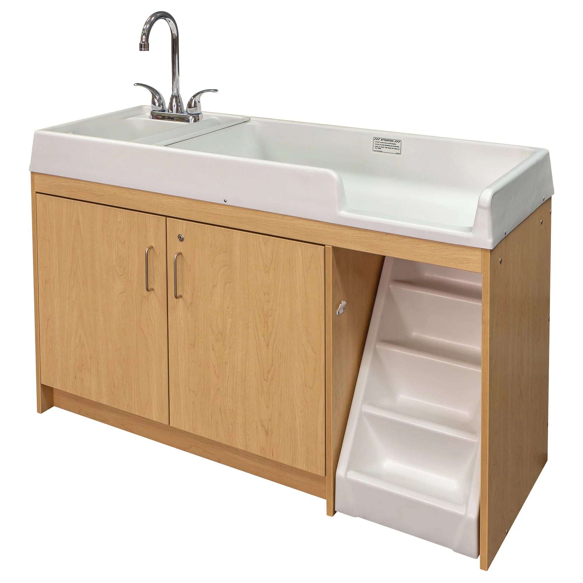 Tot Mate Walk-Up Baby Changing Table with Built-In Sink, Maple G138