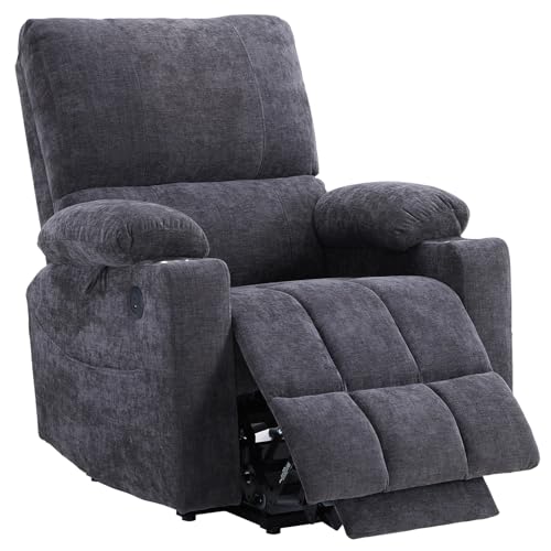 Power Lift Recliner Chair with Heat and Massage for Elderly, Coffee J9646