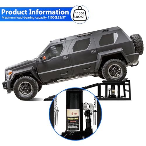 2PCS 5T Hydraulic Car Ramps, Heavy Duty Portable Vehicle Lift for Garage L579958