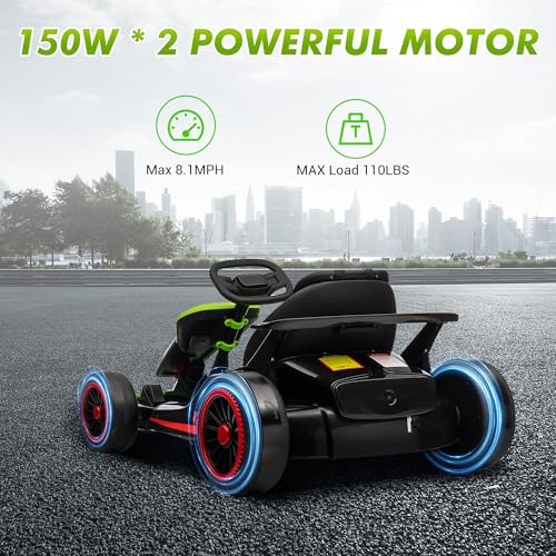 24V Electric Go Kart Drifting Ride On Car for Kids 6-12 Years Old T574114