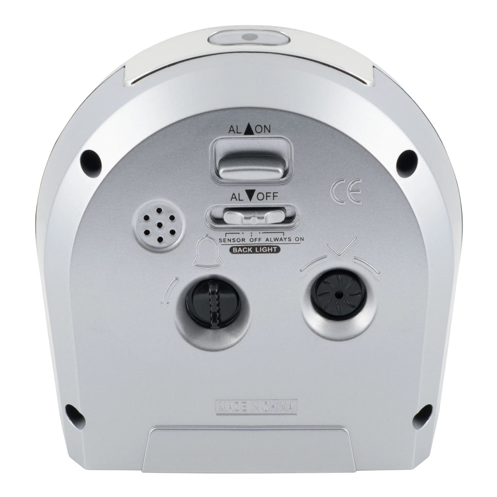 Equity by La Crosse Silver Silent Sweep Night Vision Alarm Tabletop Clock T3109