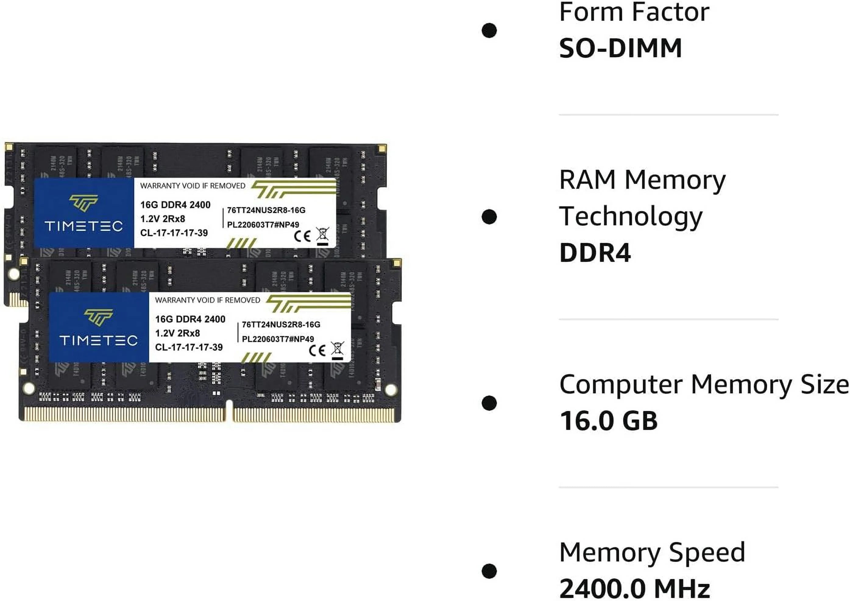 Timetec Hynix IC 32GB Kit (2x16GB) DDR4 2400MHz SODIMM Laptop Memory C566585