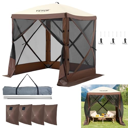 VEVOR Pop Up Gazebo Screen Tent 10x10ft with Mosquito Netting B21209