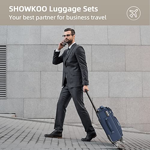 SHOWKOO Luggage Sets 3 Piece Softside Expandable Suitcase with Spinner Wheels TSA Lock K987