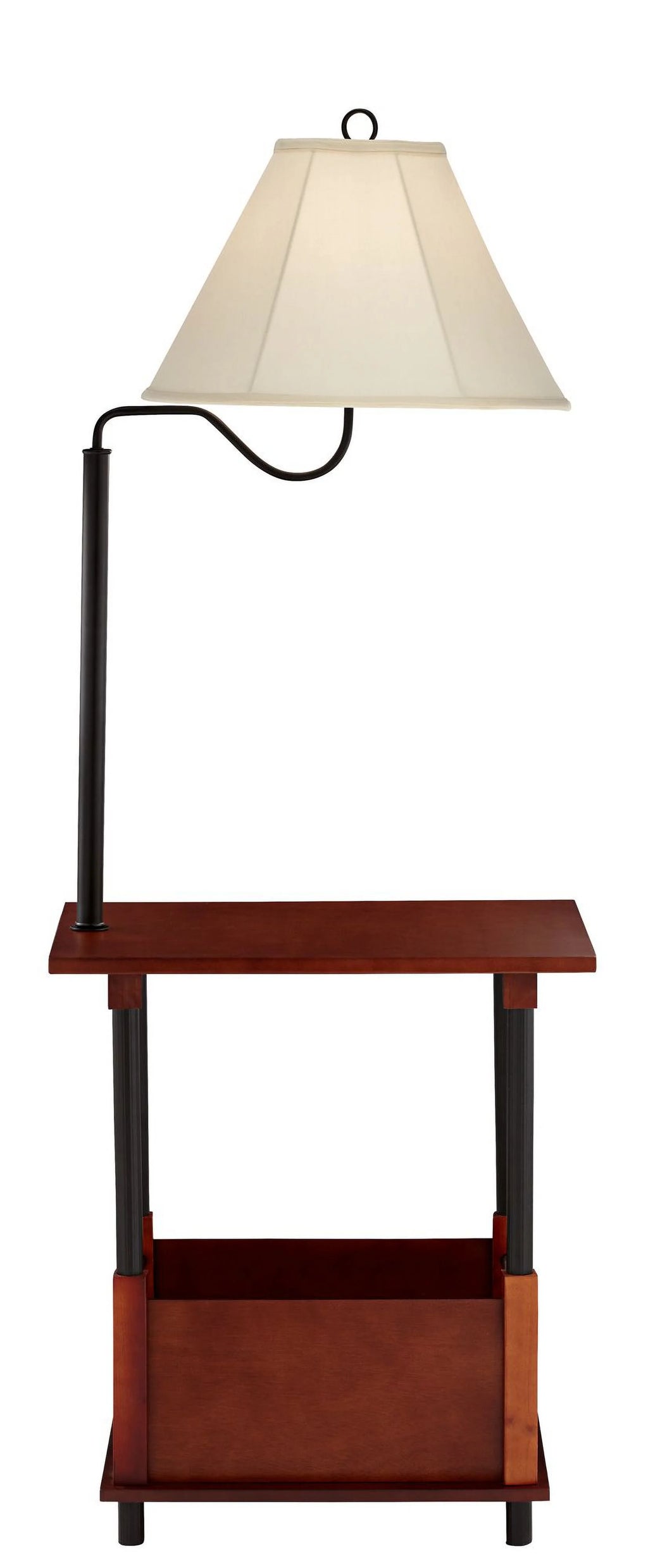 Regency Hill Marville Mission Rustic Farmhouse Floor Lamp with End Table, 55" Tall N1715