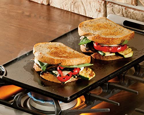 Lodge Reversible Cast Iron Grill/Griddle, 9.5 x 16.75 Inch, Pre-Seasoned U26188