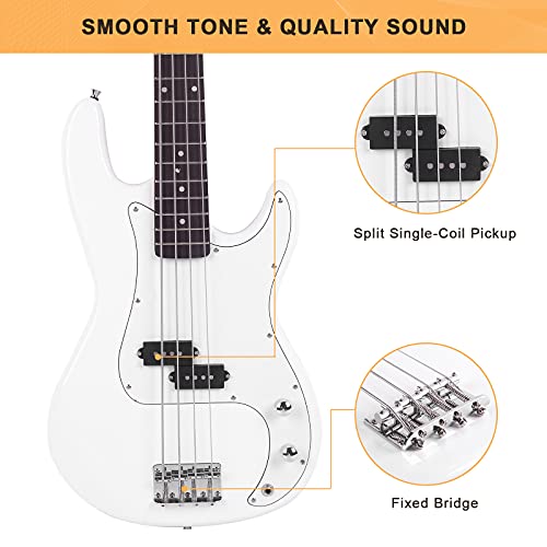 GLARRY Full Size Electric Bass Guitar Beginner Kit 4 String with Amp and Accessories S4156