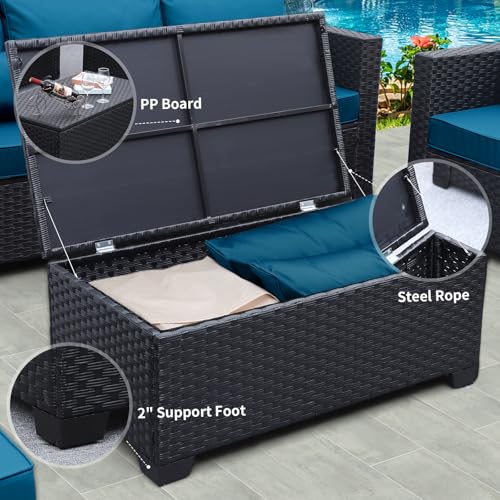 Rattaner Patio Furniture Set 5 Pieces Outdoor Couch with Coffee Table P526524
