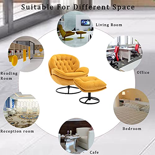 Baysitone Velvet Swivel Accent Chair with Ottoman Set, Modern Lounge Chair, Fruit Green Q36819