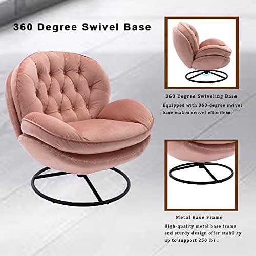 Baysitone Velvet Swivel Accent Chair with Ottoman Set, Modern Lounge Chair, Fruit Green Q36819