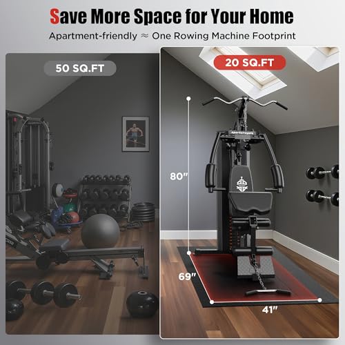 Sportsroyals Home Gym with 154LBS Weight Stack, Full Body Workout Station X27473