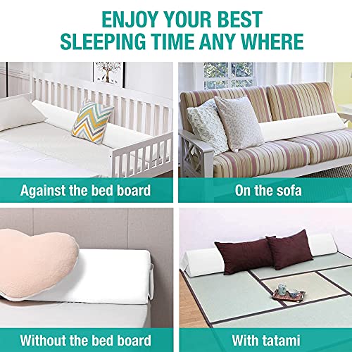 Vekkia King Bed Wedge Pillow for Headboard Mattress Gap Filler, Blue 76"x10"x6" C139495