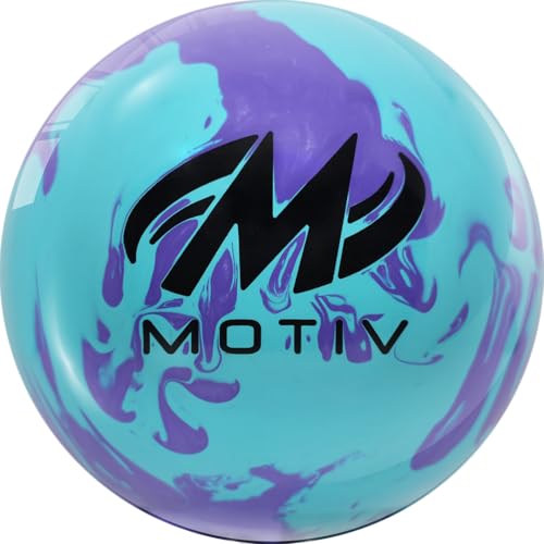 MOTIV Max Thrill Hybrid Bowling Ball, Sky Blue Solid with Purple Pearl, 10-16 lbs U1069