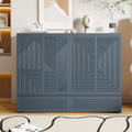 Merax Full Size Murphy Bed Cabinet with USB Charging Station and Large Storage Drawer, Foldable Pull Out Murphy Chest Bed for Apartments, Bedrooms, Studio, No Spring Box Needed, Gray