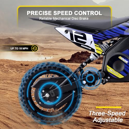 KOOZ HP112E 36V 1000W Electric Dirt Bike for Kids, Blue F3080
