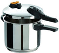 T-fal P25107 Stainless Steel Dishwasher Safe PTFE PFOA and Cadmium Free 10 / 15-PSI Pressure Cooker Cookware, 6.3-Quart, Silver