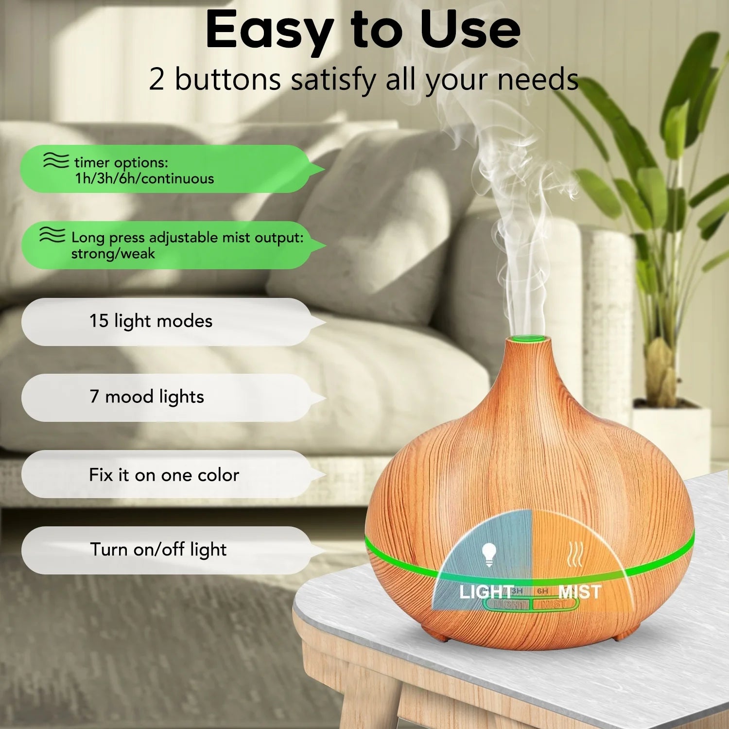 Essential Oil Diffuser 550ml Ultrasonic Aromatherapy Gift Set Y257385