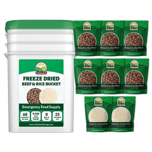 Premium Protein Bucket Freeze Dried Meat & Dairy 25 Year Shelf Life by Valley Food Storage S605261