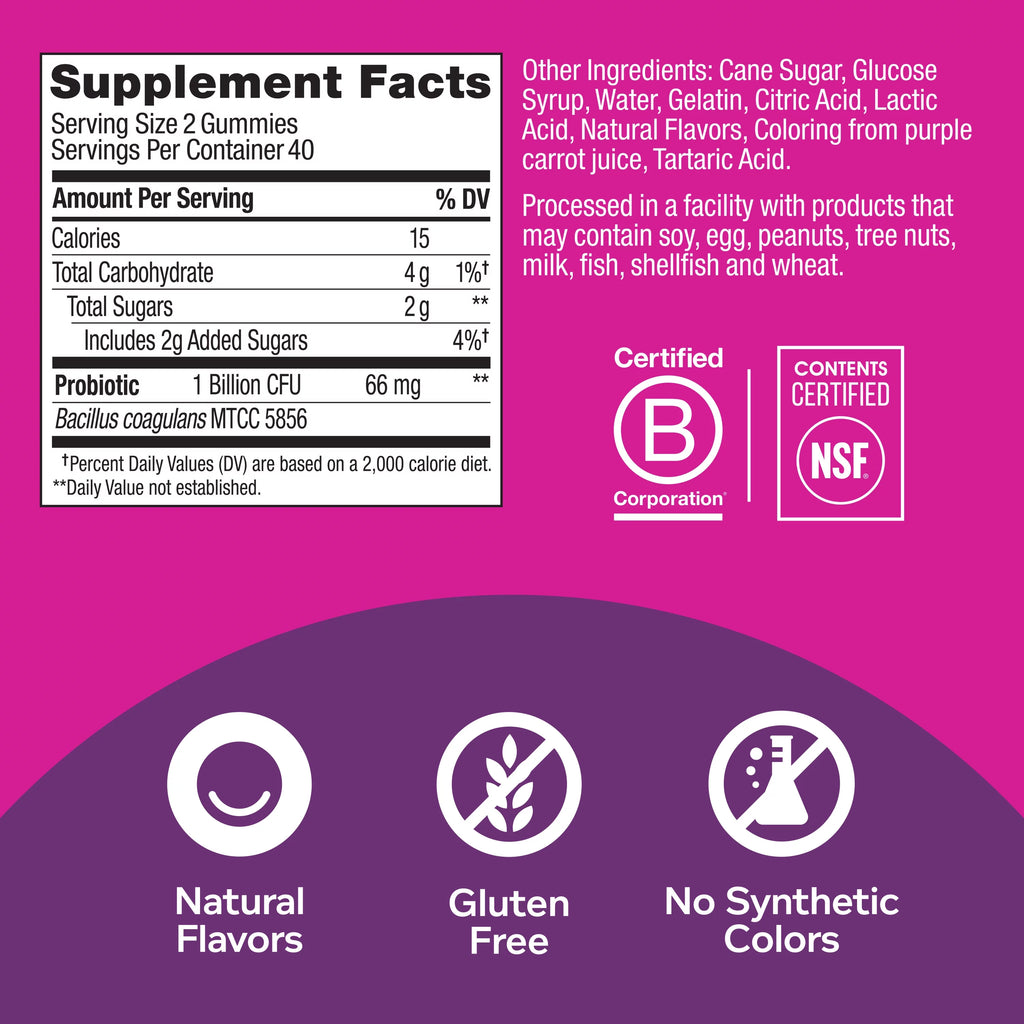 OLLY Probiotic Gummy, Berry, 80 Ct Z506