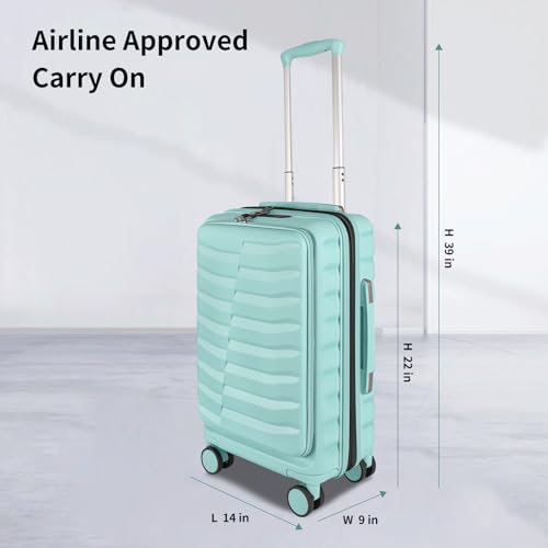 Lightweight 3-Piece Hardshell Luggage Set with Spinner Wheels & TSA Lock, Light Avocado Green B502471