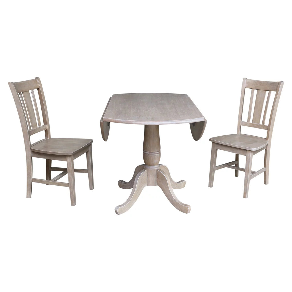 42" Round Dual Drop Leaf Pedestal Table Q199208