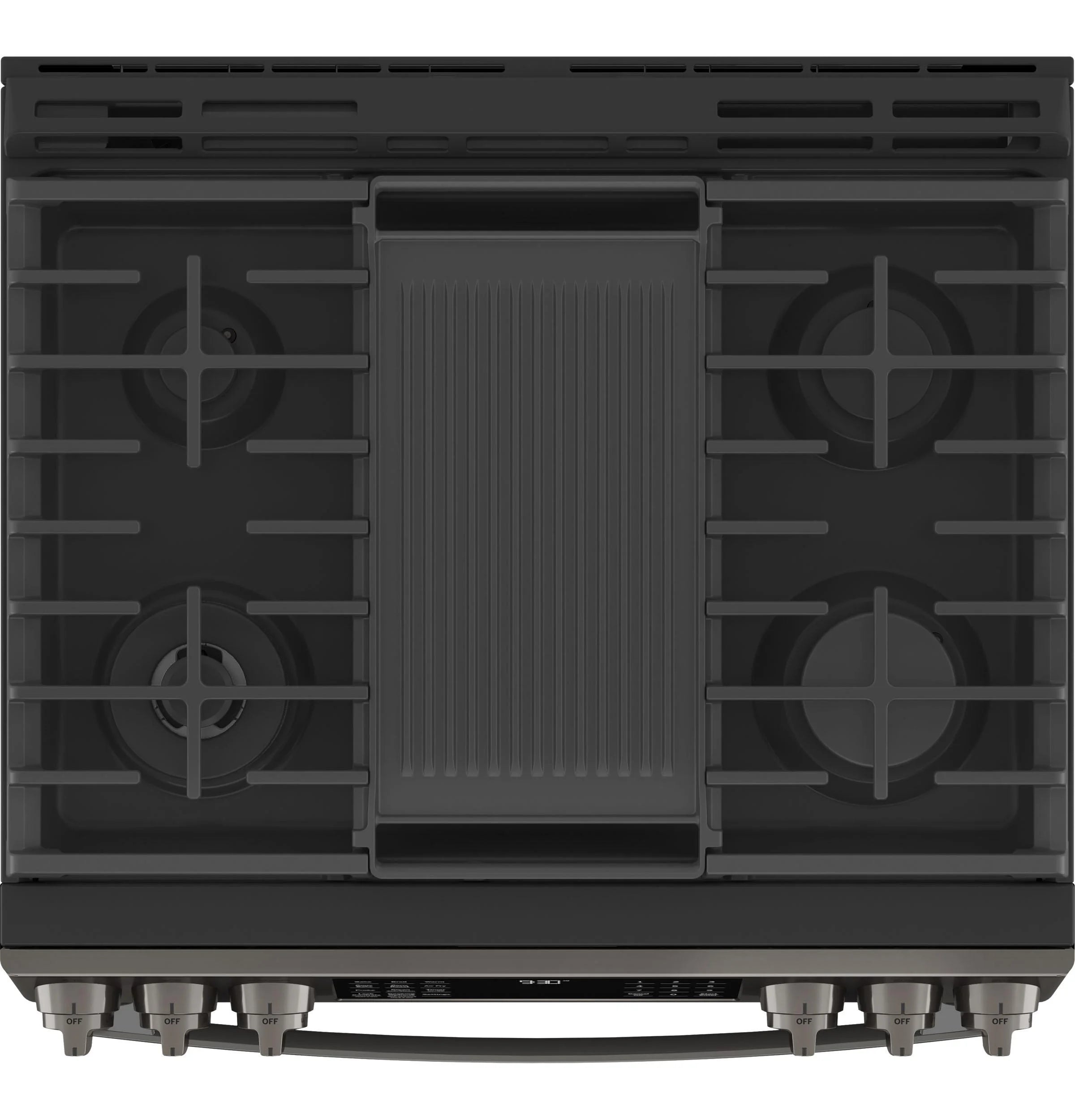GE Profile 30" Slide-In Gas Range 5.6 Cu. Ft. Black Stainless Steel M31006