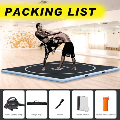 Inflatable Wrestling Mat for Adults & Kids with Air Pump, Portable MMA Training Mat Z465