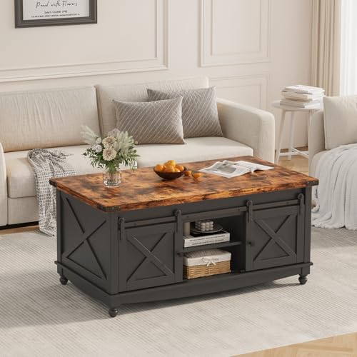 48" Farmhouse Lift Top Coffee Table with Storage, White E473872