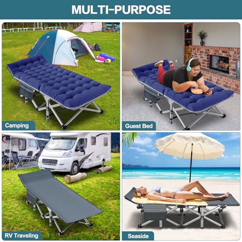 NAIZEA Folding Camping Cot for Adults, Adjustable Reclining Chair N72576