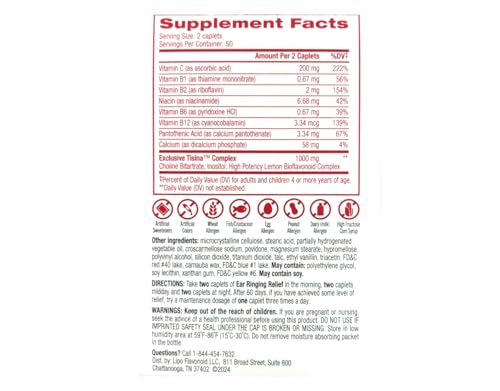 Lipo-Flavonoid Dietary Supplement Caplets for Ear Ringing, 100 Count F62791