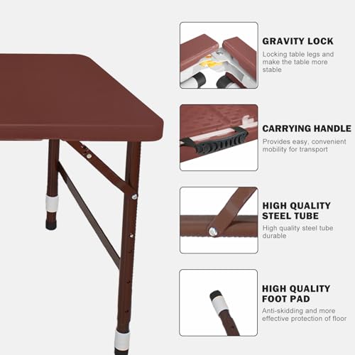 Portable Plastic Folding Table 4ft Heavy Duty Indoor Outdoor Y145657