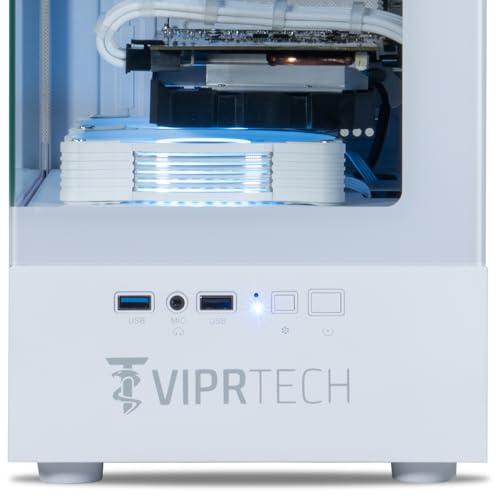 ViprTech Stryker 4.0 Liquid-Cooled Gaming PC, AMD Ryzen 7, RTX 4060, 32GB RAM, 1TB SSD, White N414