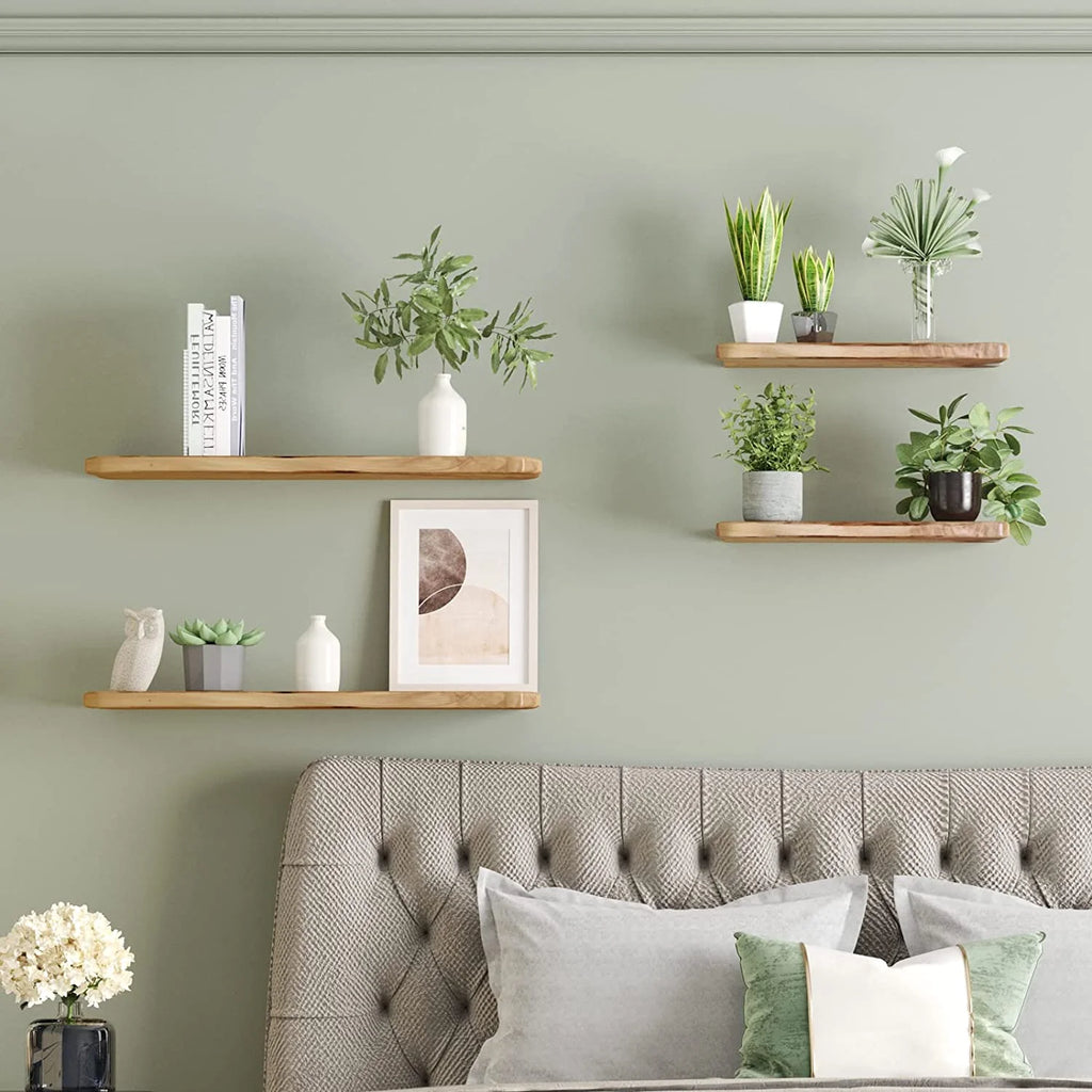 24 Inch Cedar Natural Edge Floating Shelf Set of 2 T53365
