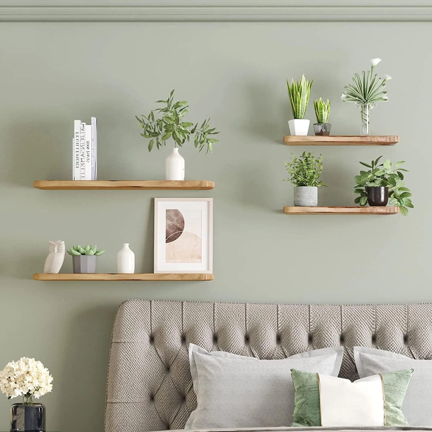 24 Inch Cedar Natural Edge Floating Shelf Set of 2 T53365