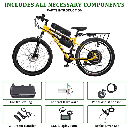 Ktaxon Electric Bike Conversion Kit 48V 1000W 26" Wheel with LCD Display W65076