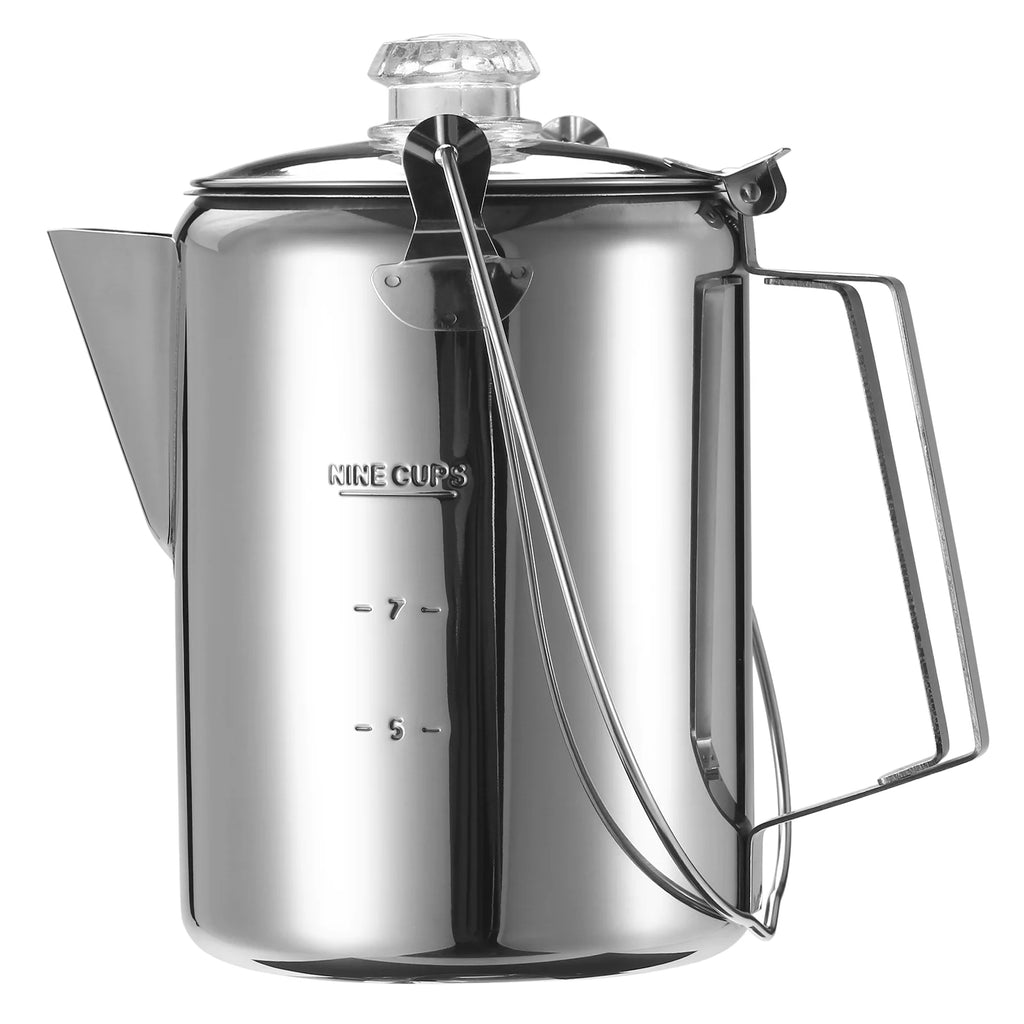 Tomfoto 1.2L Stainless Steel Percolator Coffee Pot for Camping A412780