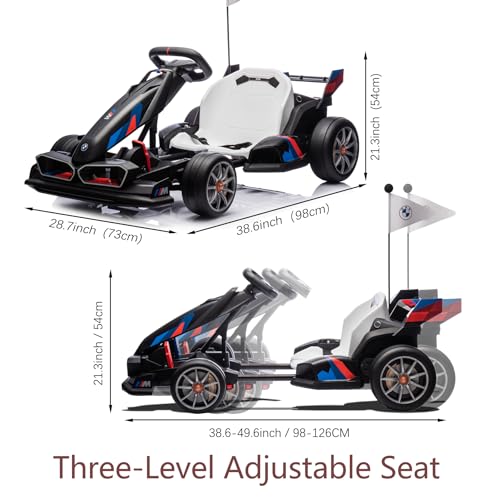 BMW Licensed 36V Electric Drift Go Kart for Kids, 7.5 MPH, Black W284