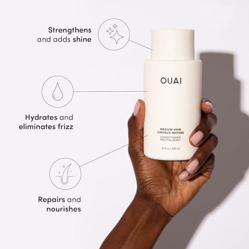 OUAI Fine Shampoo and Conditioner Set - Sulfate Free for Fine Hair, 10 Fl Oz T257