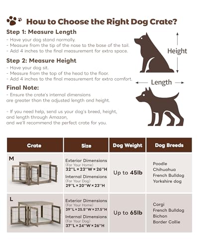 Wooden Dog Crate Furniture with Bed Mat, 32 Inch, 3 Doors, Greige X4054