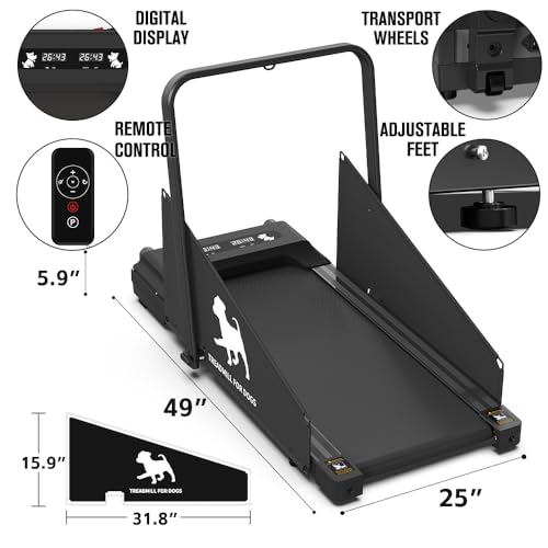 Dog Treadmill for Small Medium Dogs, Exercise Equipment up to 220lbs L193