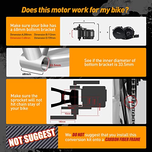Bafang BBS-HD 48V 1000W Mid Drive Motor Conversion Kit T385