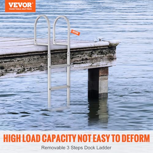 VEVOR Removable Dock Ladder 3/4/5 Steps, Aluminum, 350/500lbs Capacity T419635