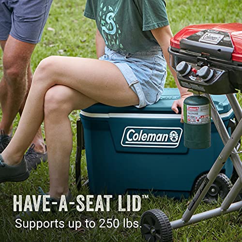 Coleman Classic Series Insulated Rolling Cooler, 65-Quart, Leak-Resistant F832