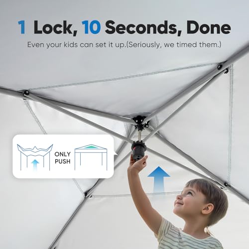 Quictent 6.6'x6.6' Pop up Screened Canopy Tent with Mosquito Netting, Wheeled Carry Bag H89372