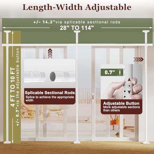 Goovilla Room Divider, Tension Curtain Rods No Drilling, Adjustable Freestanding Partition, Black I950707