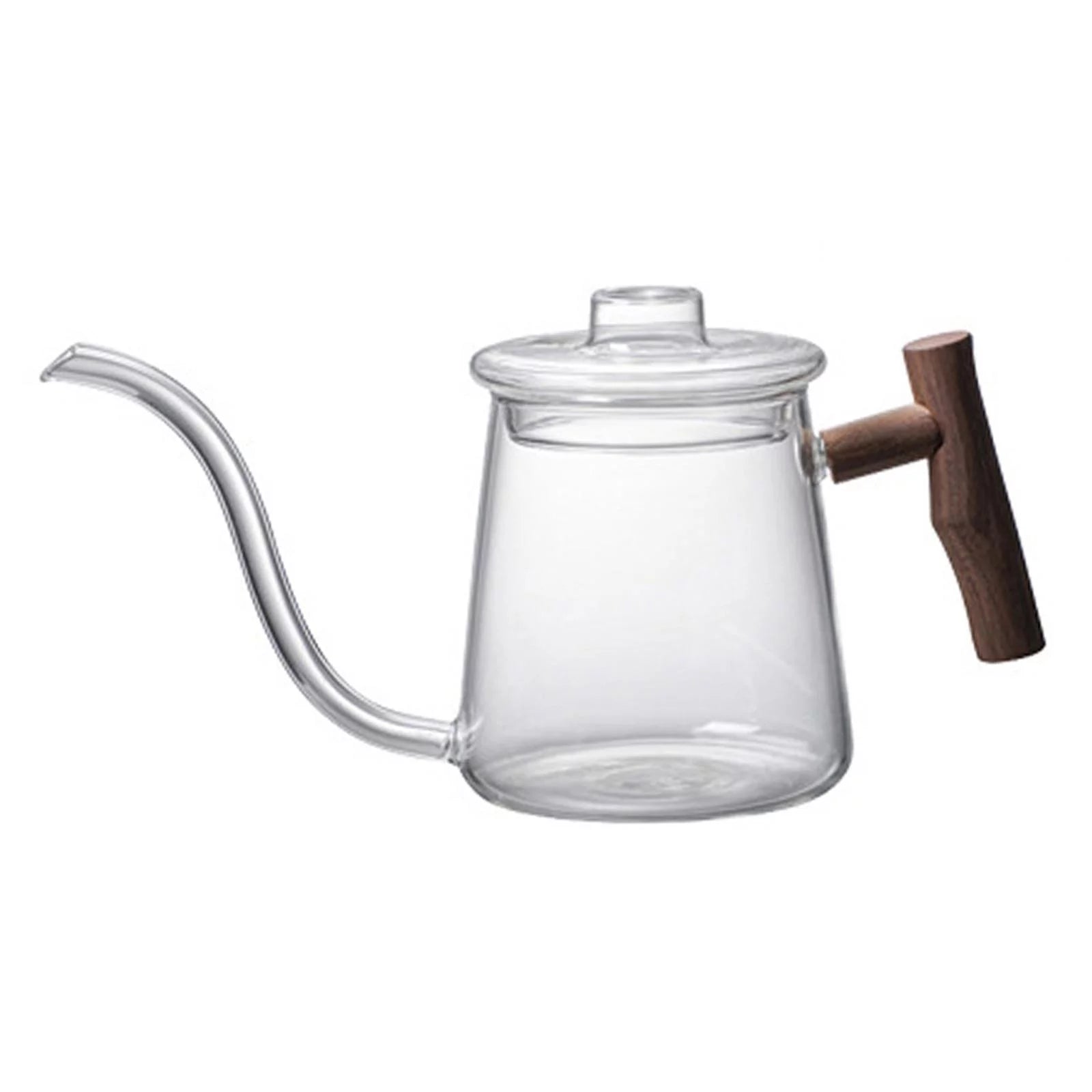 Borosilicate Glass Gooseneck Kettle with Wooden Handle, 480ml V48606